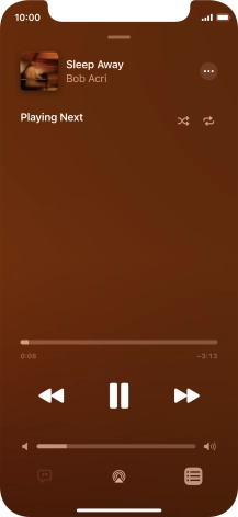 Press the shuffle icon to turn the function on or off.