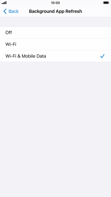 To turn off background refresh of apps, press Off.