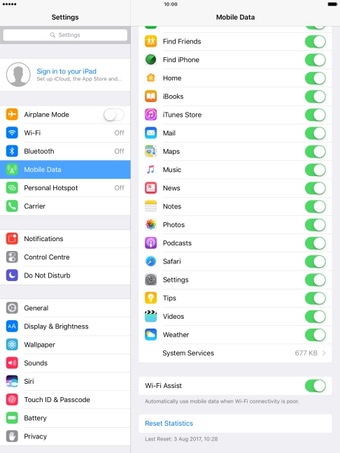 Press the indicator next to 
