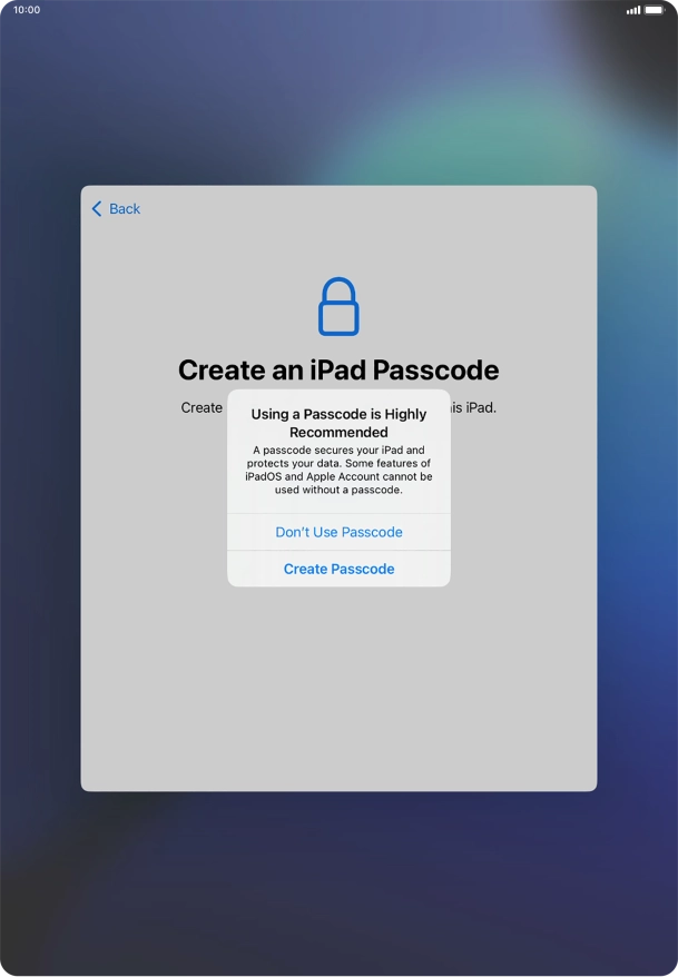 If you turn off the function, press Don't Use Passcode. If you turn off the function, press Don't Use Passcode.