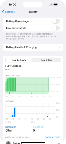 Press Battery Health & Charging.