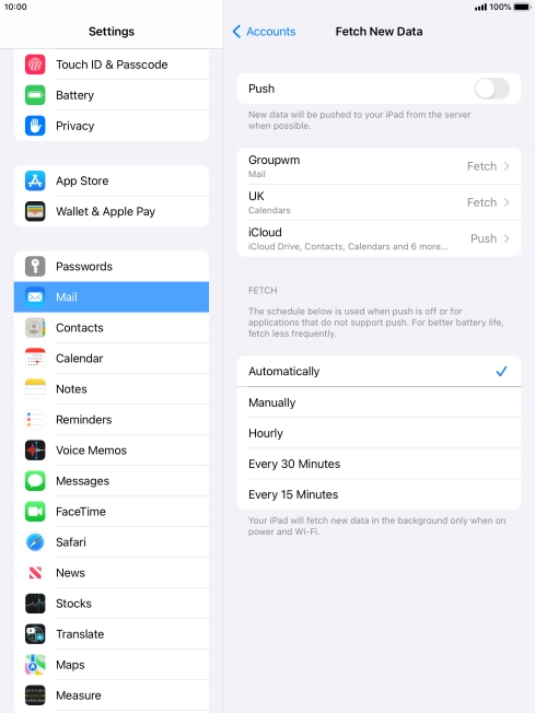 If you turn off the function, press the required setting.