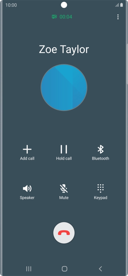 Press the end call icon.