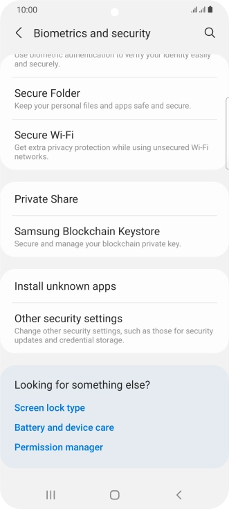 Press Other security settings.