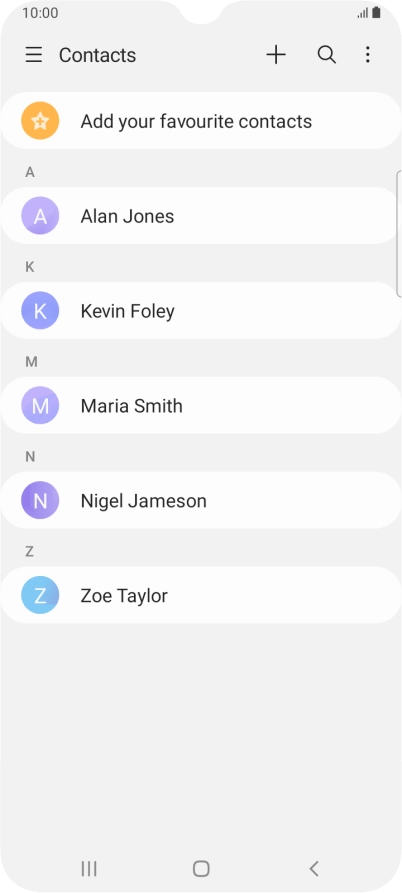 Press the new contact icon.
