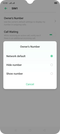 Press Show number to turn on caller identification.