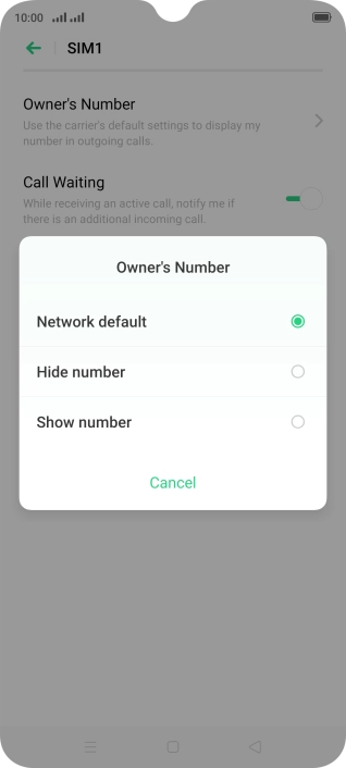 Press Show number to turn on caller identification.