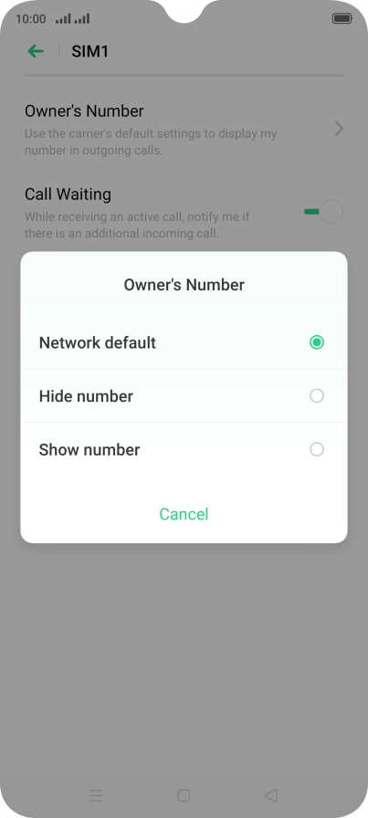Press Show number to turn on caller identification.