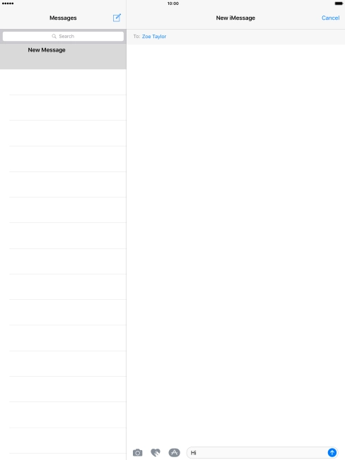 Press the sticker icon and follow the instructions on the screen to add a sticker to your iMessage.