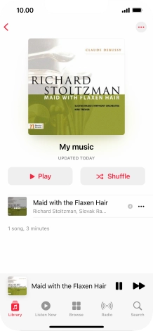 Press the song title.