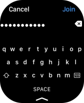 Key in the password for the Wi-Fi network and press Join.