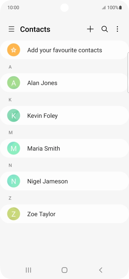 Press the new contact icon.