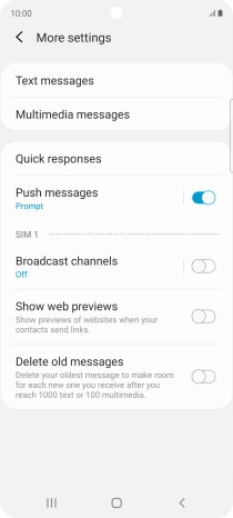 Press Text messages.