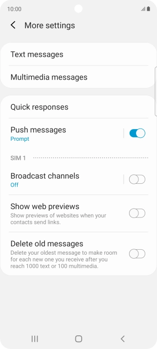 Press Text messages.