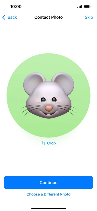 Follow the instructions on the screen to customise the selected picture and press Continue.