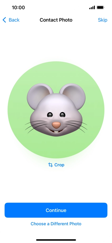 Follow the instructions on the screen to customise the selected picture and press Continue.