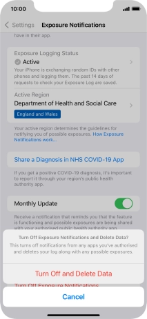 Press Turn Off and Delete Data.