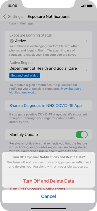Press Turn Off and Delete Data.
