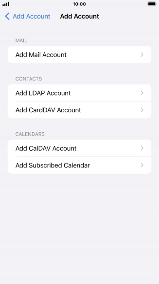 Press Add Mail Account.