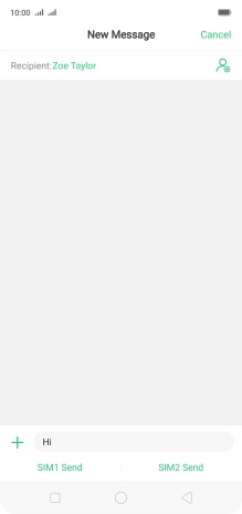 Press Send when you've written your text message.