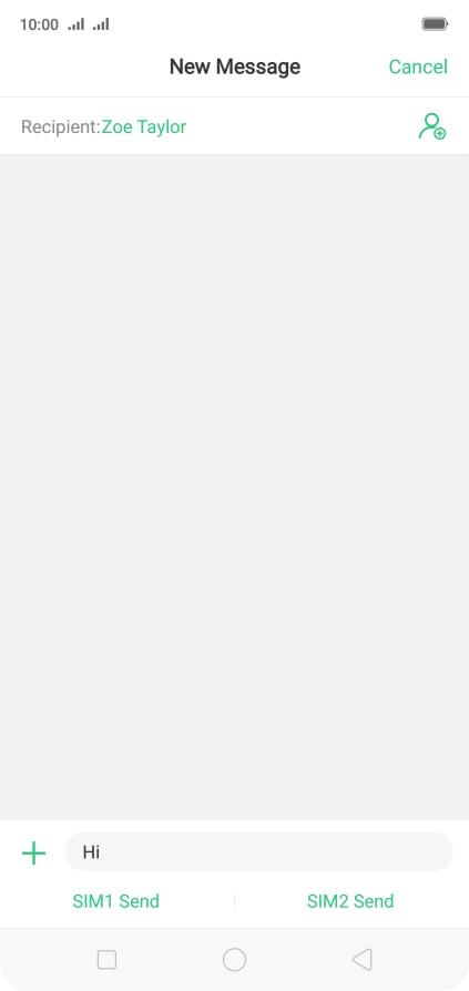 Press Send when you've written your text message.