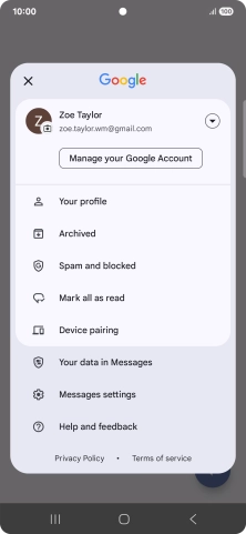 Press Messages settings.