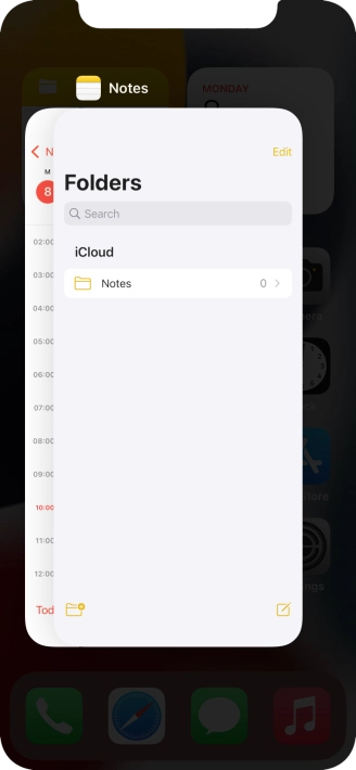 Slide upwards on the required application to end it.