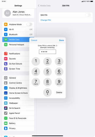 Key in your PIN and press Done.