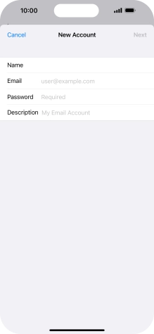 Press Email and key in your email address.