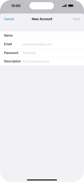 Press Email and key in your email address.