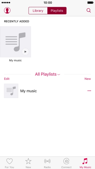 Press New and key in the name of the playlist.
