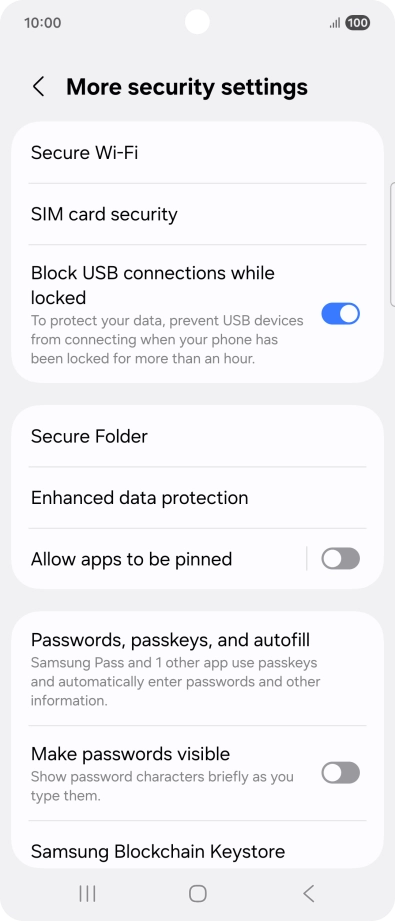 Press SIM card security.