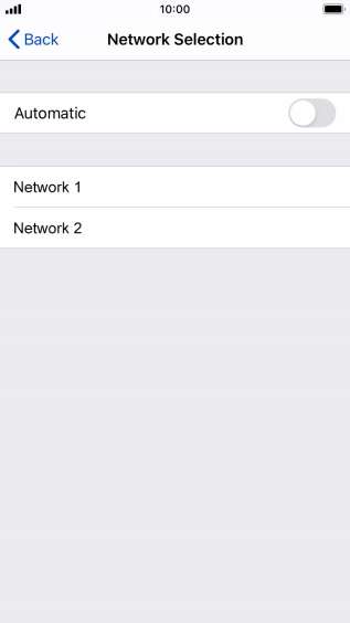 If you turn off the function, press the required network.