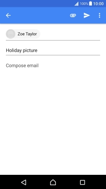 Press the text input field and write the text for your email message. Press the text input field and write the text for your email message.