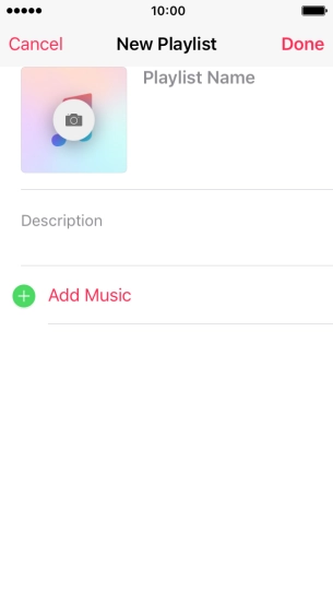 Press the text input field and key in a name for the playlist.