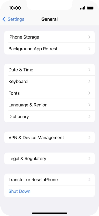 Press Transfer or Reset iPhone.