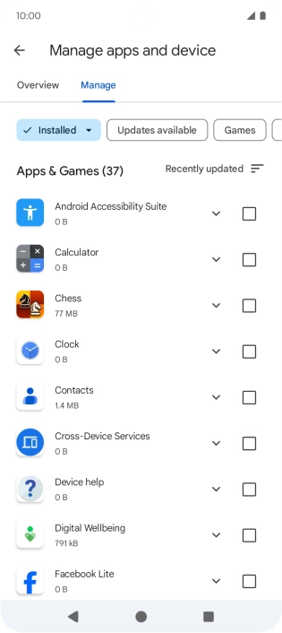 Press the required app.