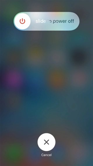 Press and drag the power off icon right.