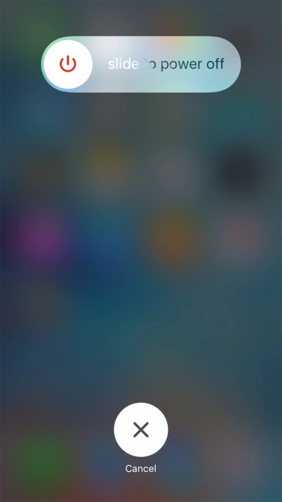 Press and drag the power off icon right.