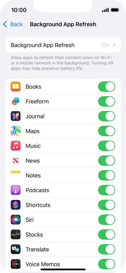Press Background App Refresh.