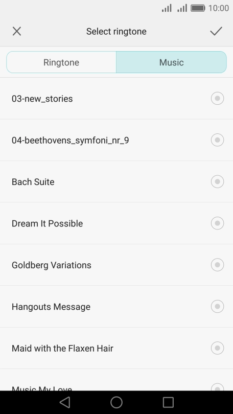 Press the required ring tones to hear them.