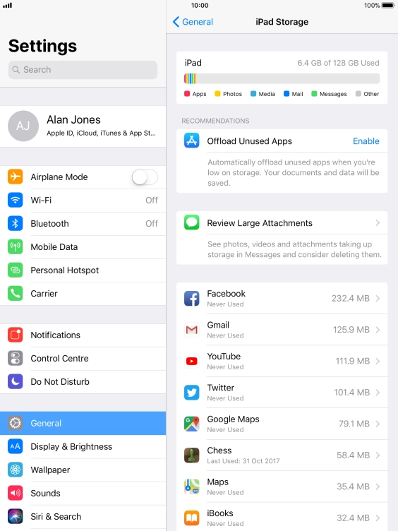 Press the required app.