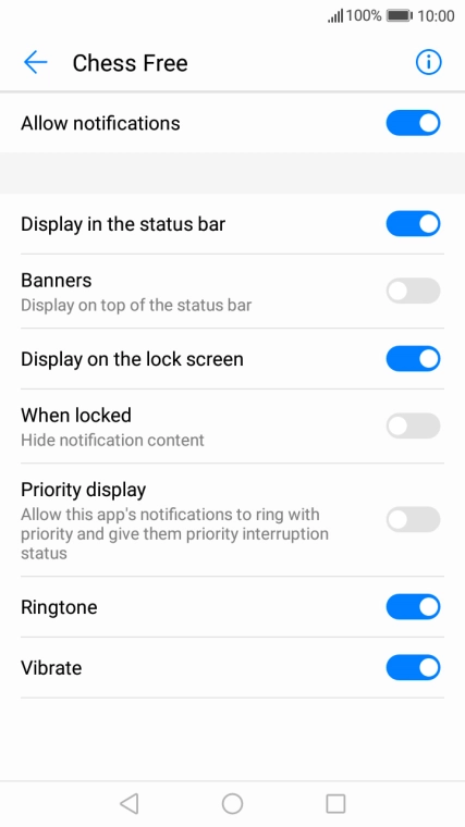 Press the indicator next to 
