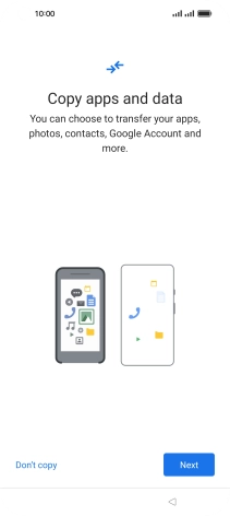 You can transfer the contents of another phone to your phone when it's activated for the first time and after a factory reset. When this screen is displayed, your phone is ready to transfer contents from another phone.