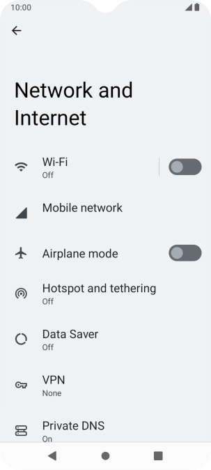 Press Mobile network.