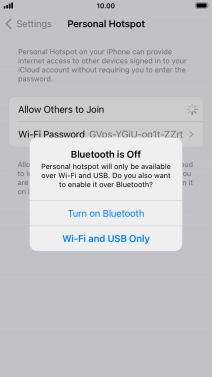 If Wi-Fi is turned on, press Wi-Fi and USB Only.