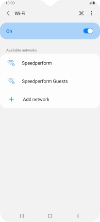 Press the required Wi-Fi network.