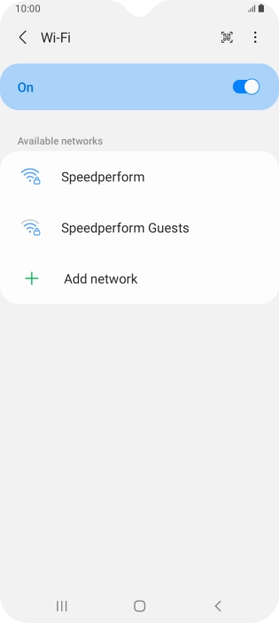 Press the required Wi-Fi network.