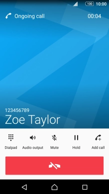 Press the end call icon. Press the end call icon.