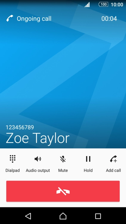 Press the end call icon. Press the end call icon.